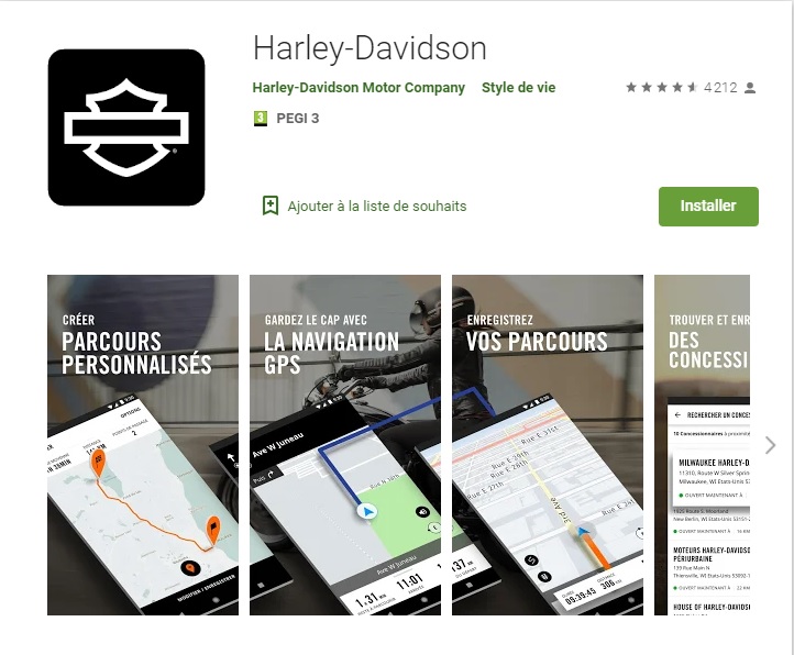 Application Harley-Davidson